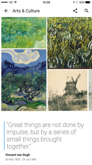 ios Van Gogh page screenshot
