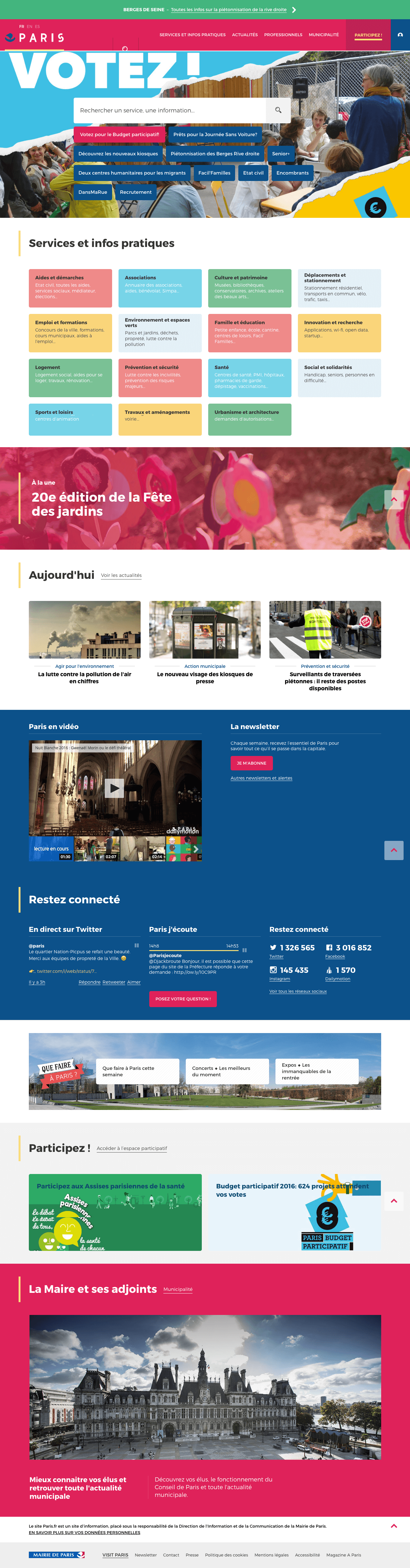 Desktop paris.fr home page screenshot